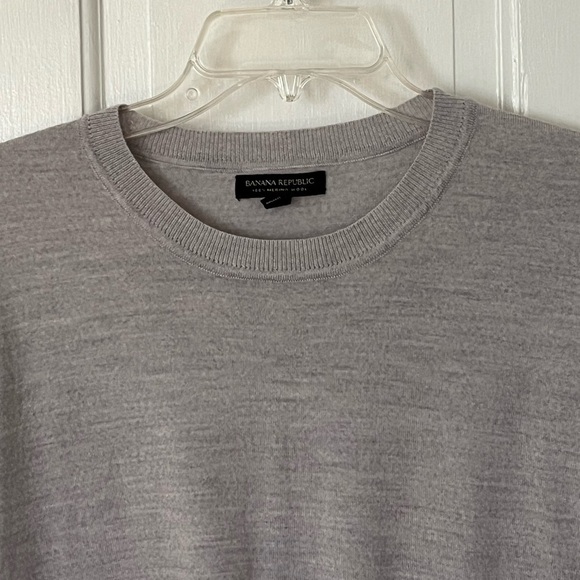 Banana Republic 100% Gray Merino Wool Tie Front Sweater Size Small Contemporary - Picture 2 of 12